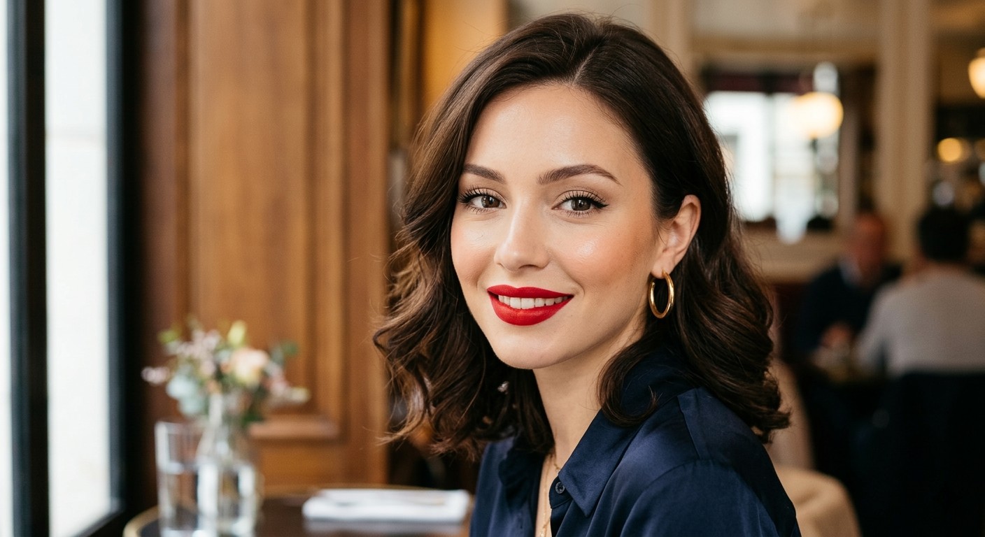 Classic red lip look makeup