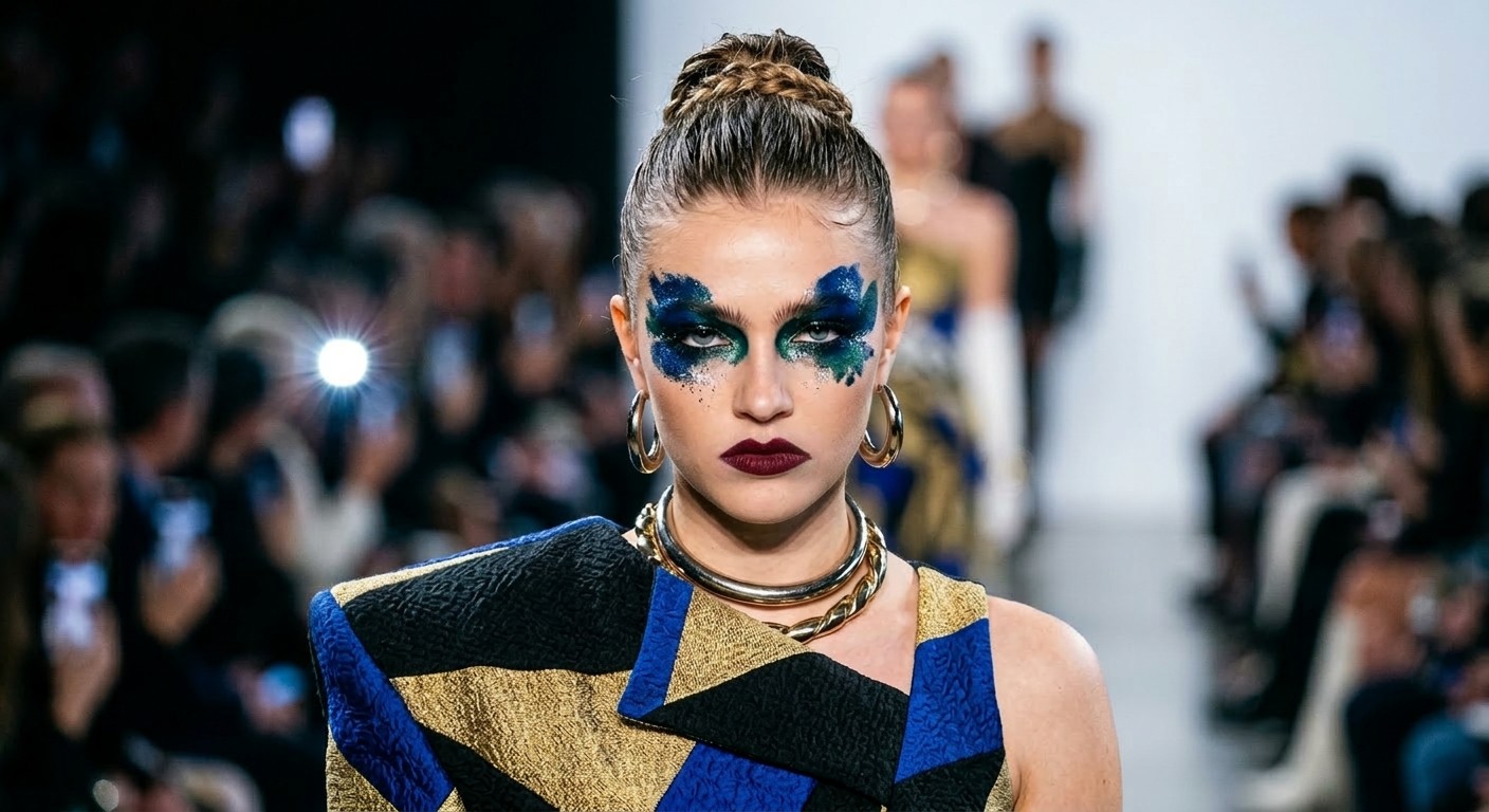 High-fashion runway makeup