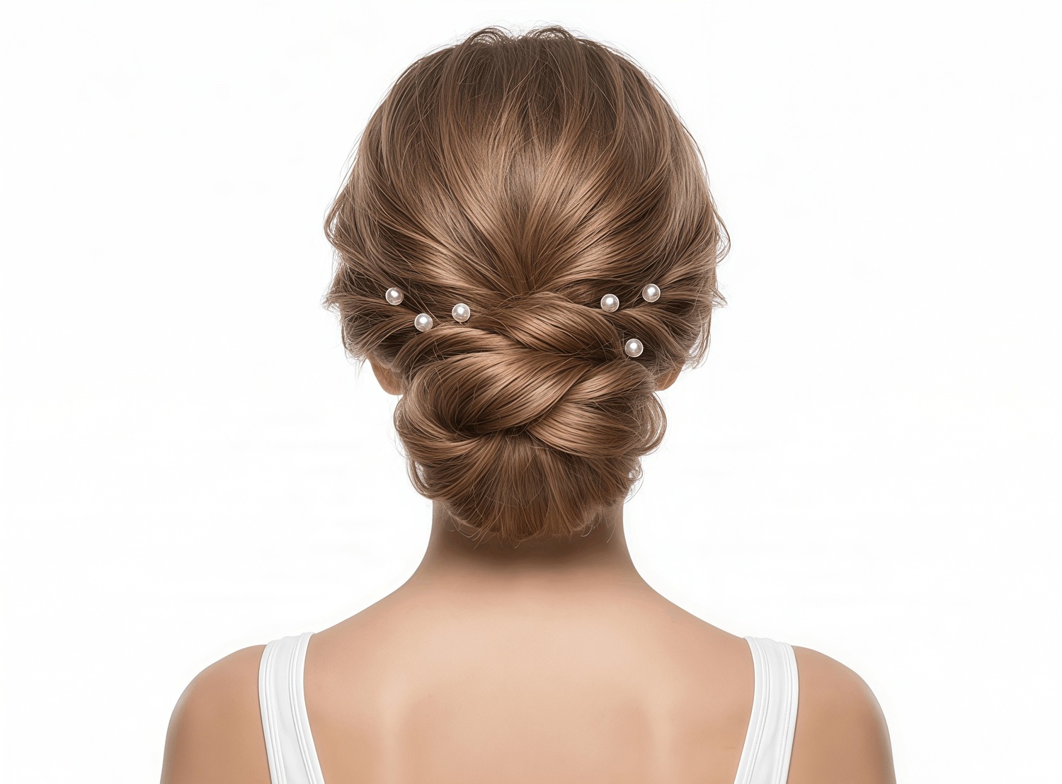 Low twisted bridal bun