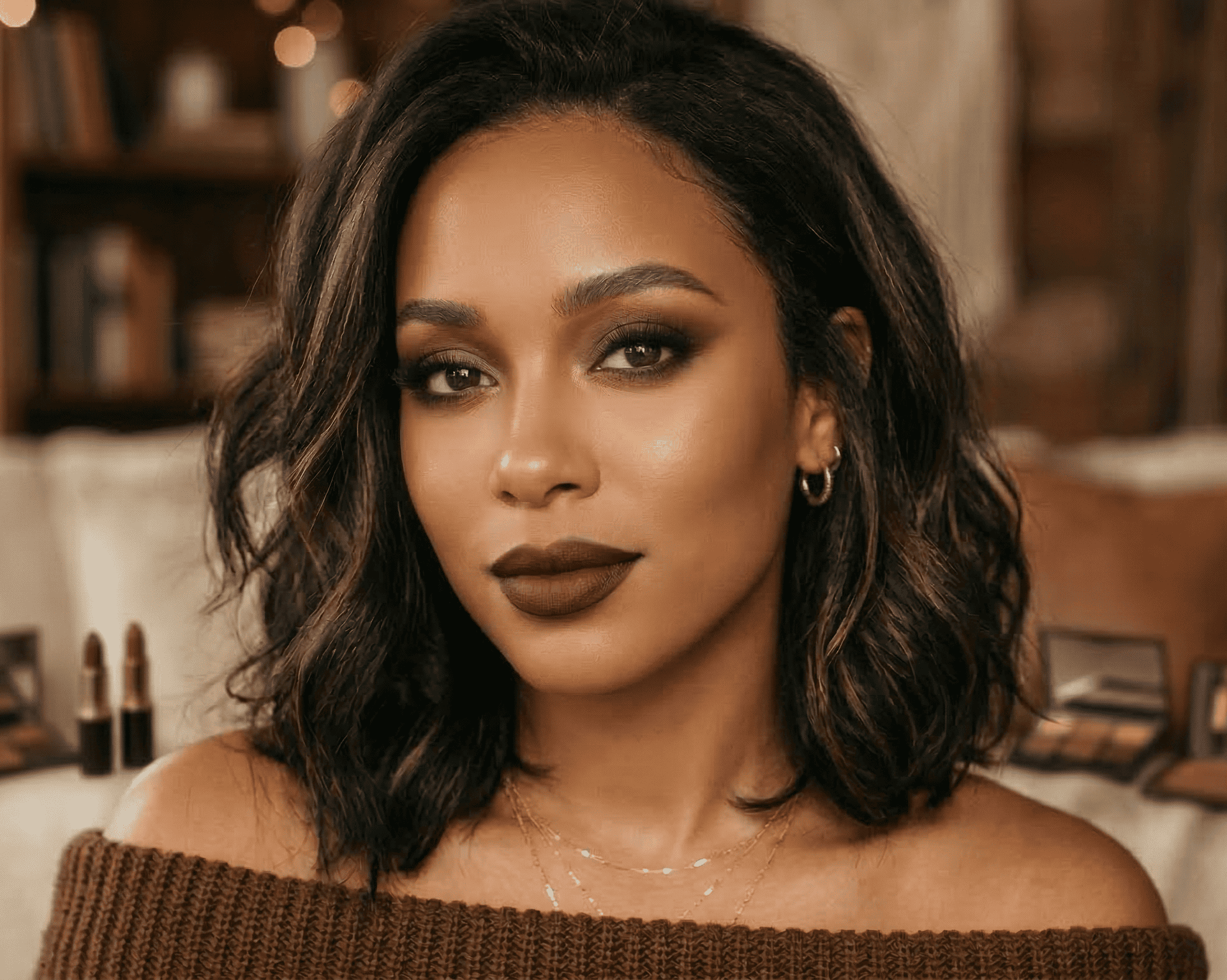 Mocha toned makeup