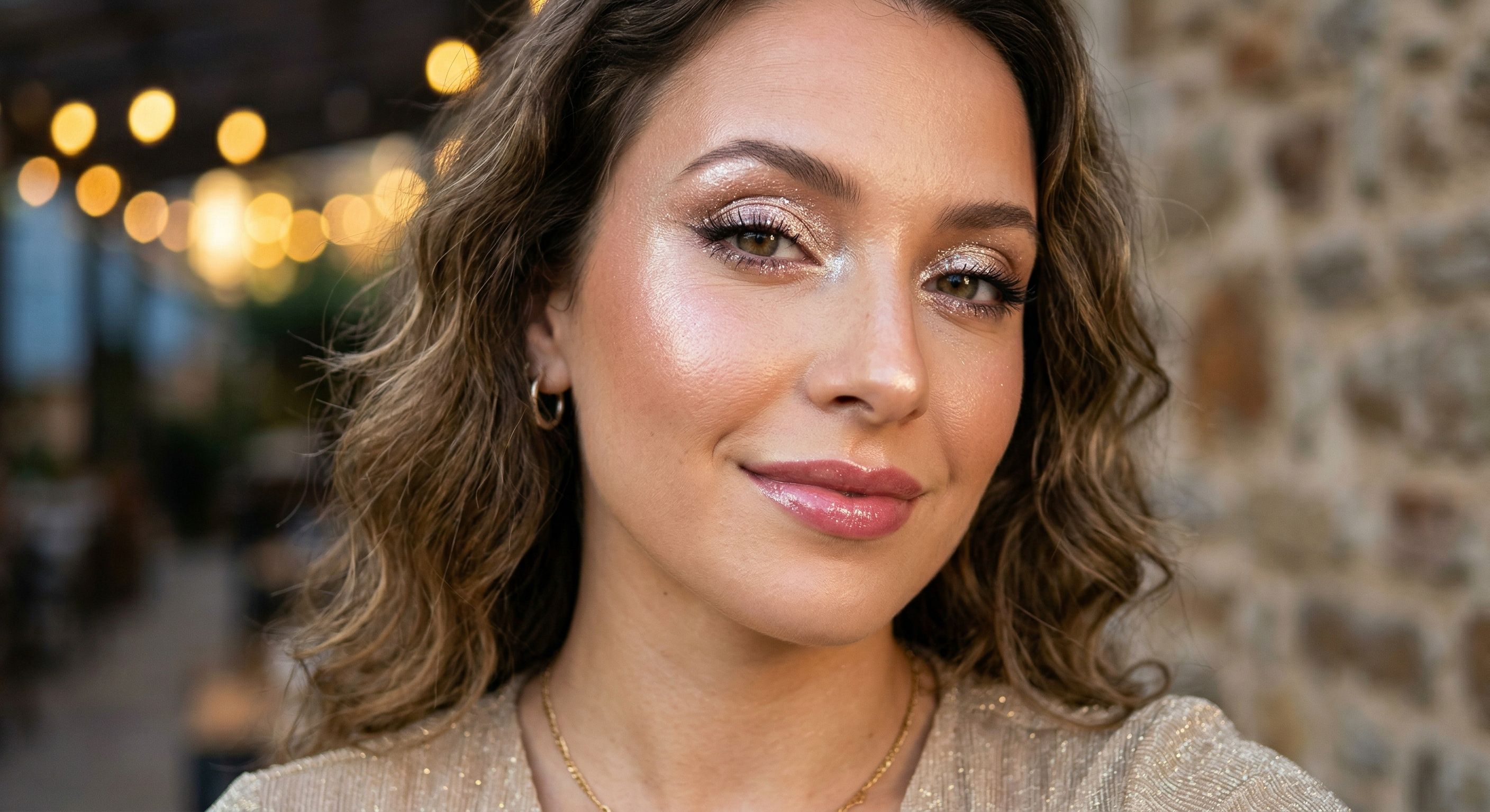 Shimmery makeup